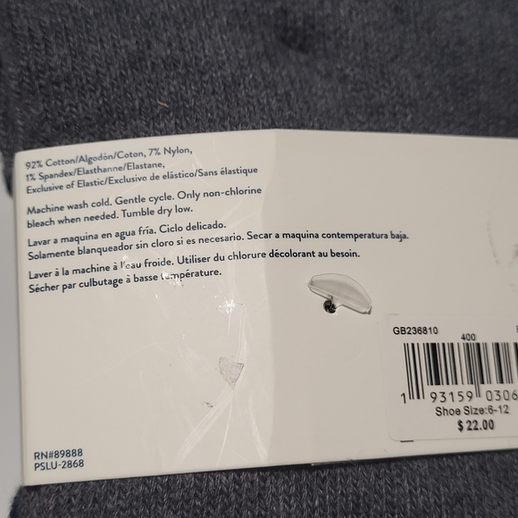 Lucky Brand 2-Pack Super Soft Boot Socks, Men's Shoe Size 6-12, Gray/Navy Blue - Picture 6 of 7